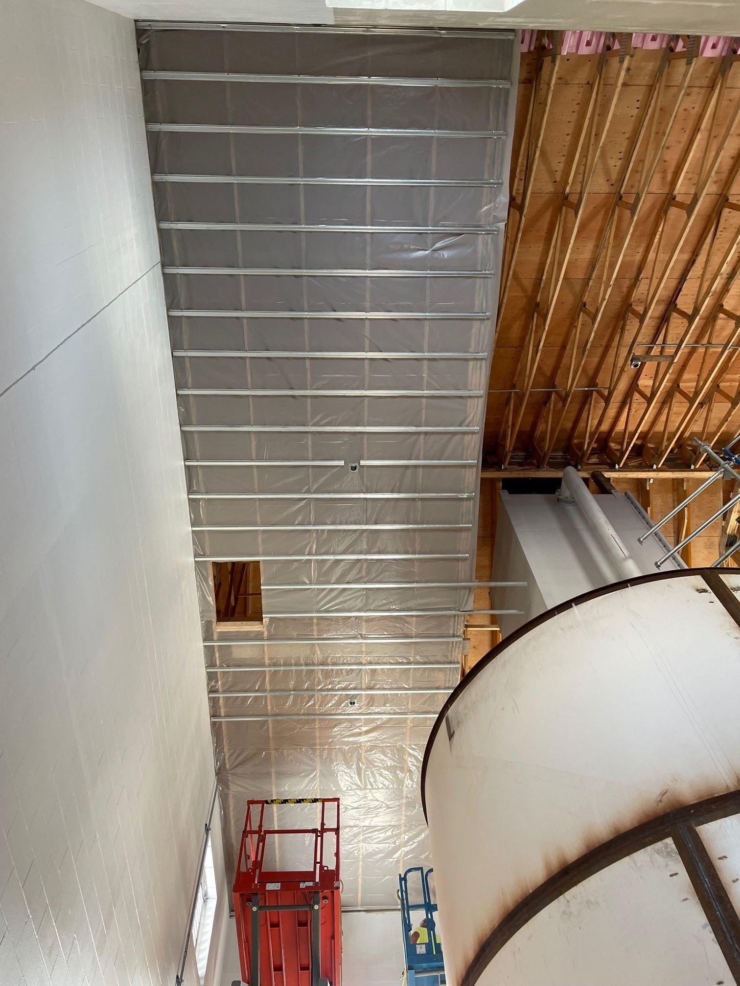 MIL Vapor Barrier and Metal Furring at Filter Rm. ceiling